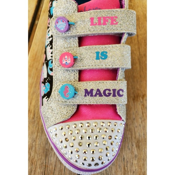 Skechers Twinkle Lite Big Girl Life is Magic Hook & Loop Closure Shoes Size 3.5 - Picture 8 of 9